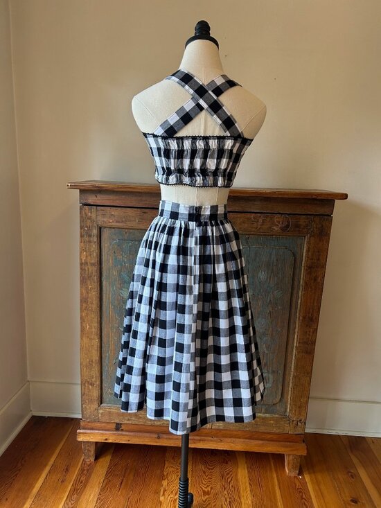Bernie Dexter Black Gingham Skirt and Top Set - Picture 9 of 10